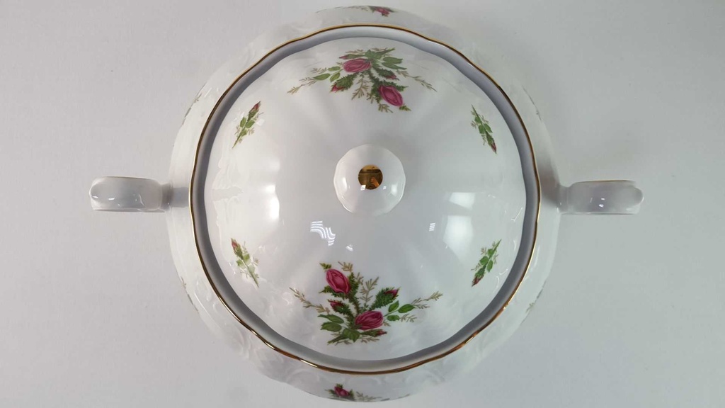 [45815711] Ragoutterrine Suppenterrine Suppenschüssel Servierschüssel 2,1 L Seltmann Weiden Wien Moosrose 26477 gebraucht - sehr gut Bild 5