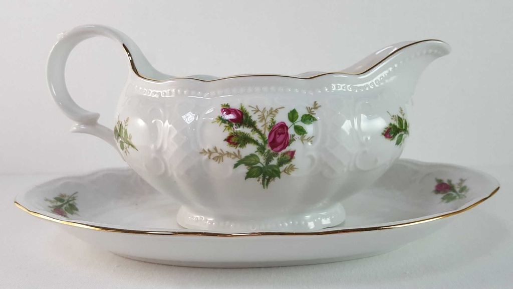 [45815712] Sauciere mit Teller 2tlg Seltmann Weiden Wien Moosrose 26477 gebraucht - sehr gut Bild 3