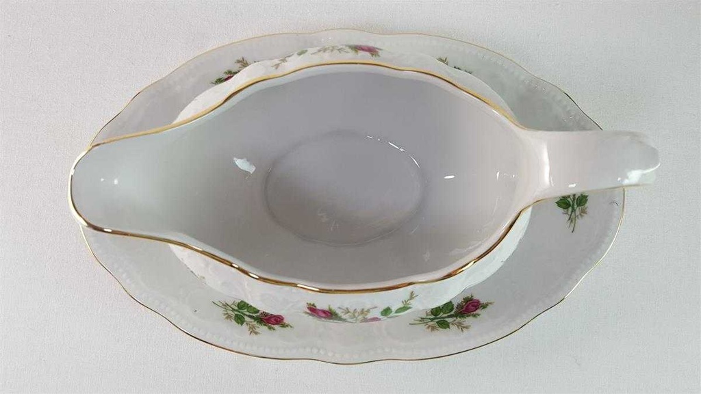[45815712] Sauciere mit Teller 2tlg Seltmann Weiden Wien Moosrose 26477 gebraucht - sehr gut Bild 5