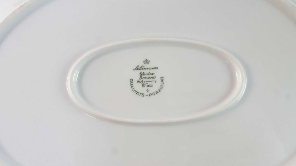[45815715] Servierplatte Speiseplatte Fleischplatte Steakplatte 32x22 cm Seltmann Weiden Wien Moosrose 26477 gebraucht - akzeptabel Bild 8