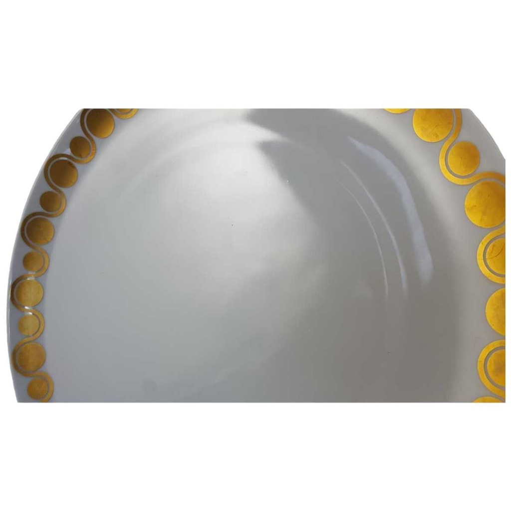 [45815752] Speiseteller Essteller Golddekor 26 cm Hutschenreuther weiß braun Bild 2