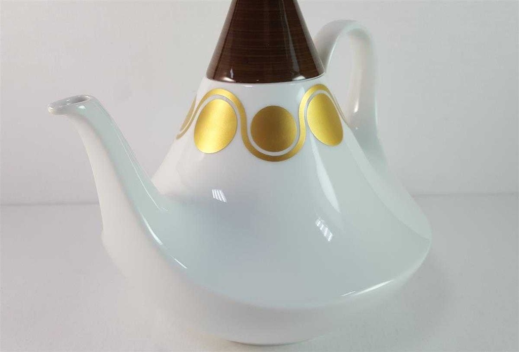 [45815757] Kaffeekanne Teekanne Kanne Golddekor 1,45 L Hutschenreuther weiß braun gebraucht - sehr gut Bild 5