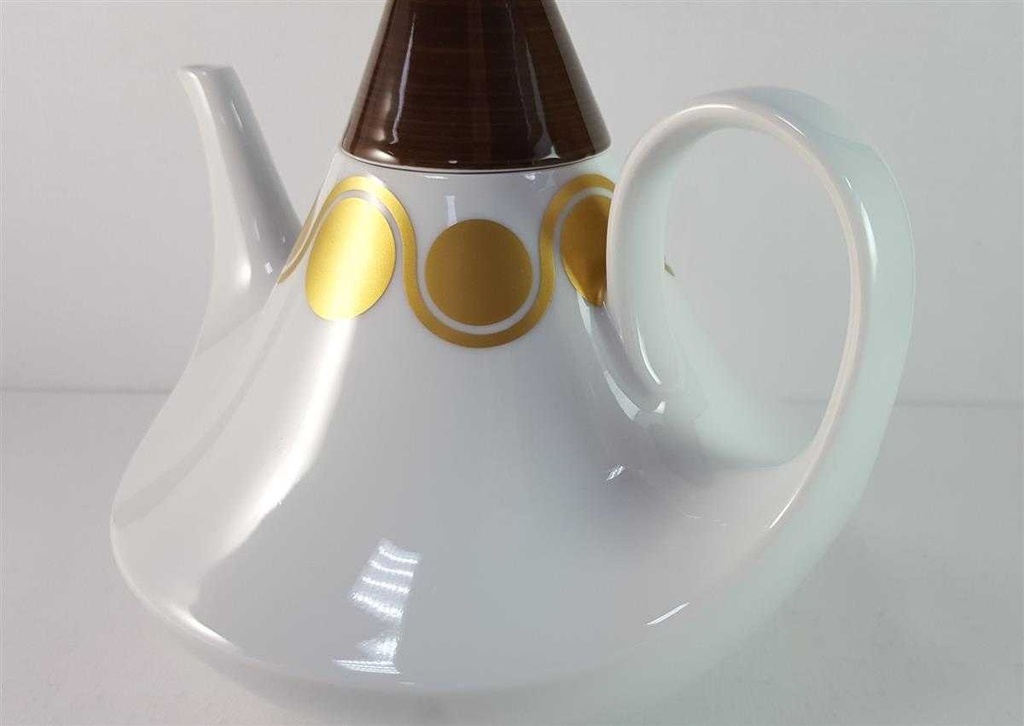 [45815757] Kaffeekanne Teekanne Kanne Golddekor 1,45 L Hutschenreuther weiß braun gebraucht - sehr gut Bild 6