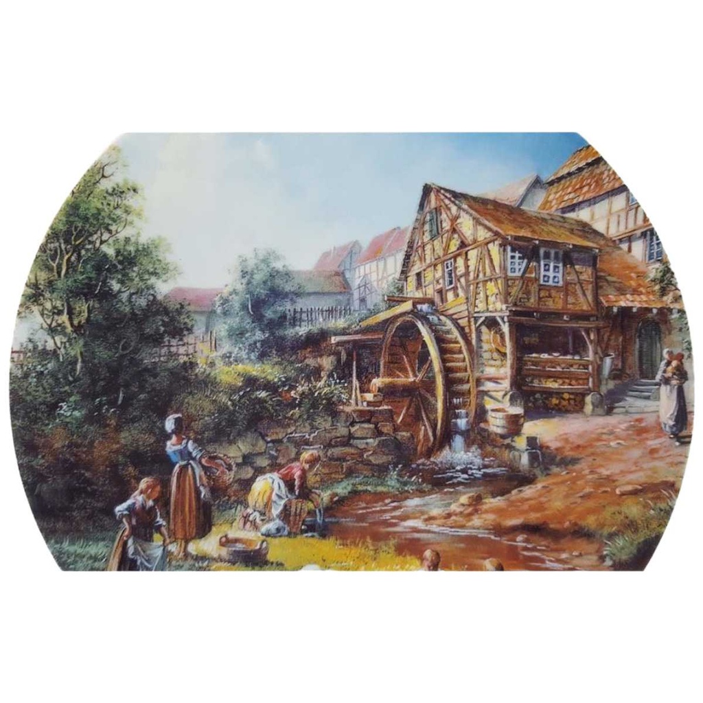 [45815805] Wandteller Reichenbach 1992 Wäscherinnen am Bach gebraucht - gut Bild 2