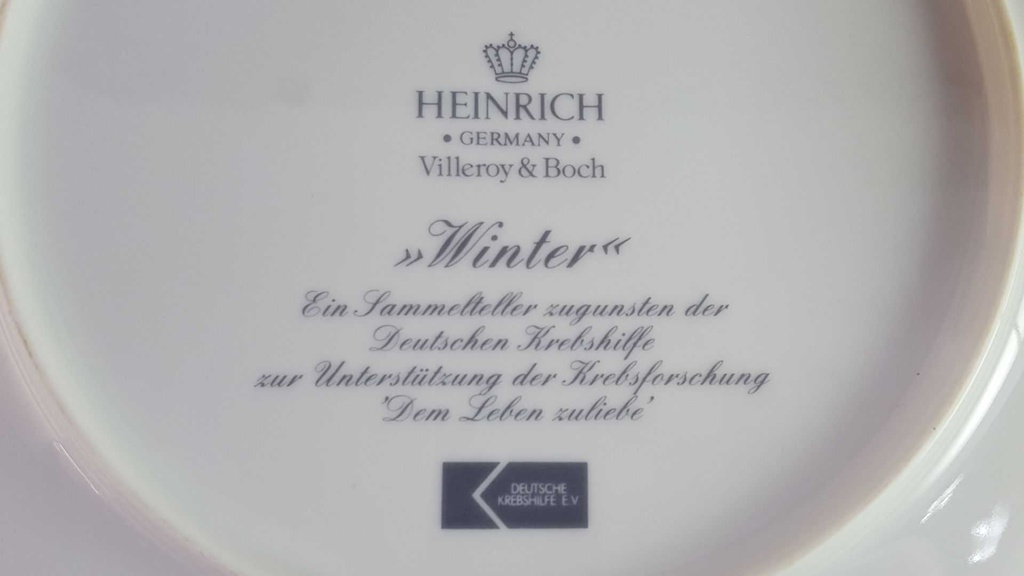 [45815831] Wandteller Villeroy & Boch Heinrich Deutsche Krebshilfe Winter gebraucht - gut Bild 6