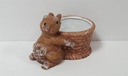 [45815833] Figur Skulptur Osterhase mit Korb Keramik braun Deko H 8 cm Bild 4