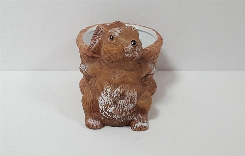 [45815833] Figur Skulptur Osterhase mit Korb Keramik braun Deko H 8 cm Bild 5