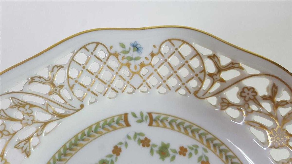 [45815843] Gebäckschale Konfektschale auf Fuß 19 cm Villeroy & Boch Gallo Leonardo Das Blumenkörbchen gebraucht - gut Bild 4