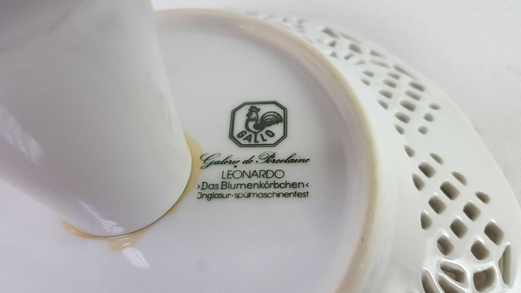 [45815843] Gebäckschale Konfektschale auf Fuß 19 cm Villeroy & Boch Gallo Leonardo Das Blumenkörbchen gebraucht - gut Bild 6