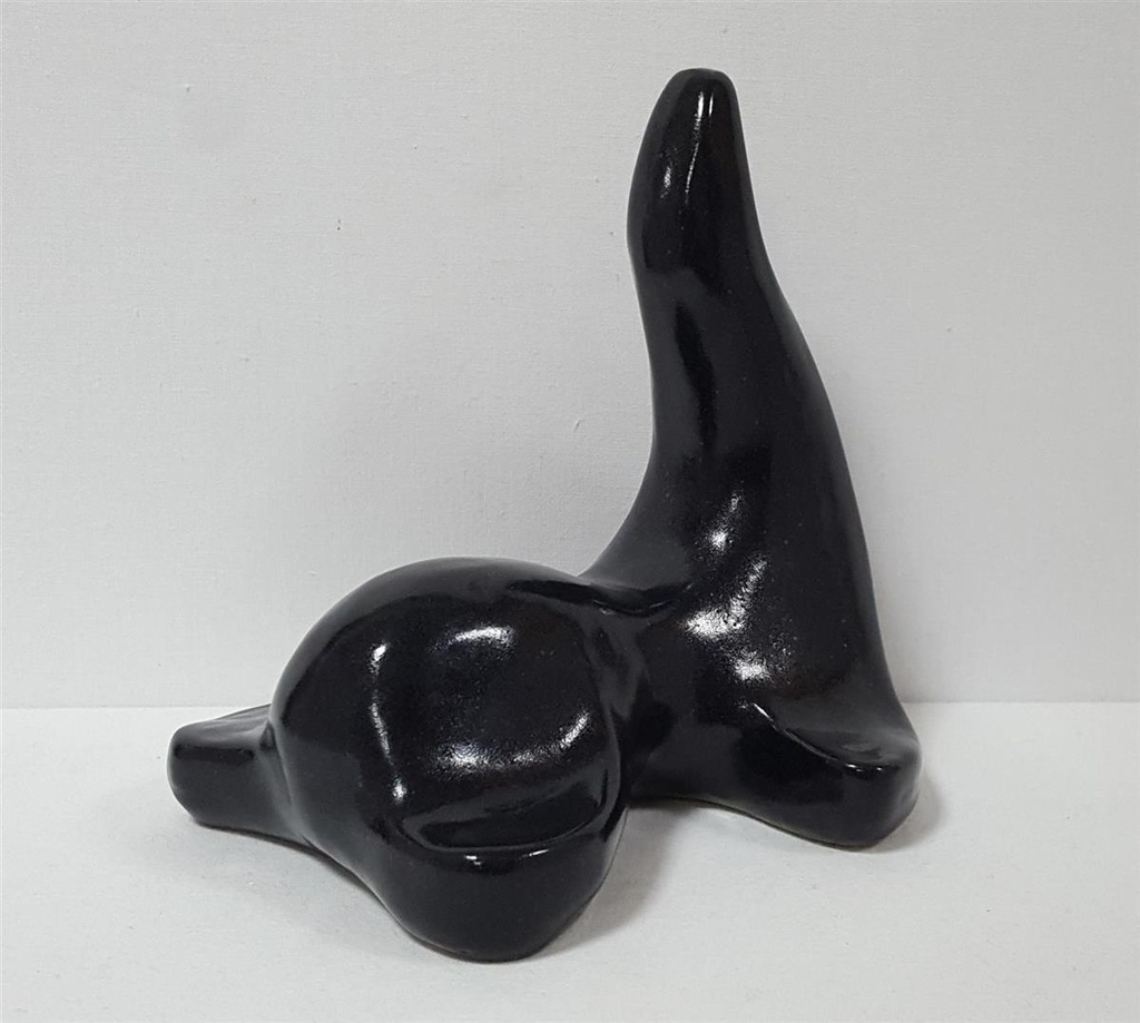 [45815846] Seehund Walross Figur Deko Keramik schwarz H 17,5 cm Bild 2