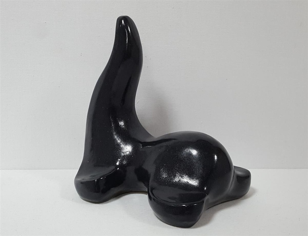 [45815846] Seehund Walross Figur Deko Keramik schwarz H 17,5 cm Bild 3