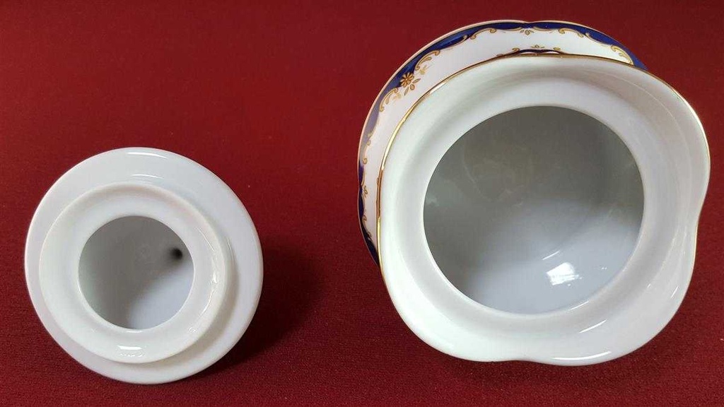 [45815851] Zuckerdose Golddekor Winterling Marktleuthen Kobaltblau Blau gebraucht - gut Bild 4