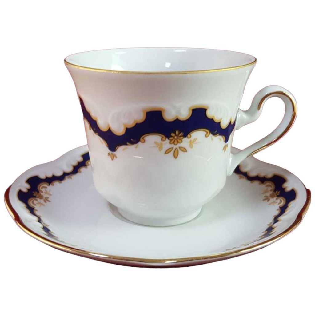 [45815854] Kaffeetasse mit Untertasse Tasse Golddekor Winterling Marktleuthen Kobaltblau Blau gebraucht - gut Bild 2