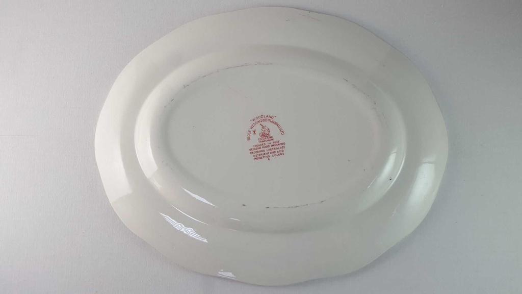 [45815888] Servierplatte Speiseplatte Fleischplatte 35,5x28,5 cm Enoch Wedgwood Woodland Rot II. Wahl gebraucht - gut Bild 3