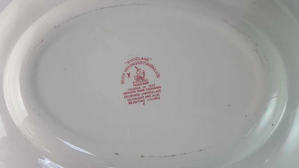 [45815888] Servierplatte Speiseplatte Fleischplatte 35,5x28,5 cm Enoch Wedgwood Woodland Rot II. Wahl gebraucht - gut Bild 4