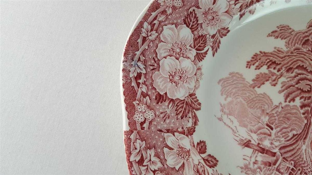 [45815888] Servierplatte Speiseplatte Fleischplatte 35,5x28,5 cm Enoch Wedgwood Woodland Rot II. Wahl gebraucht - gut Bild 5