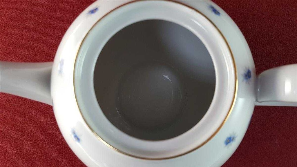 [45815929] Kaffeekanne Teekanne Goldrand 1,5 L Rhenania Duisdorf Vergissmeinnicht mit gebraucht - gut Bild 6