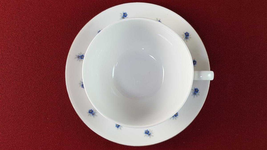 [45815932] Teetasse mit Untertasse Tasse Goldrand Rhenania Duisdorf Vergissmeinnicht gebraucht - akzeptabel Bild 3
