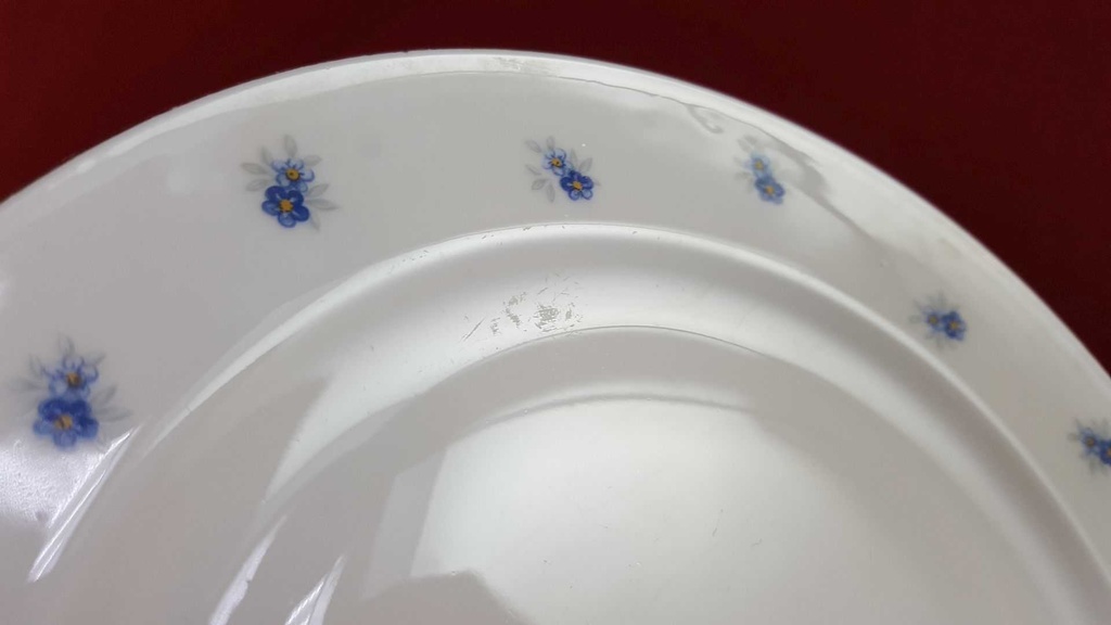 [45815933] Kuchenteller Goldrand 19,7 cm Rhenania Duisdorf Vergissmeinnicht mit gebraucht - gut Bild 4