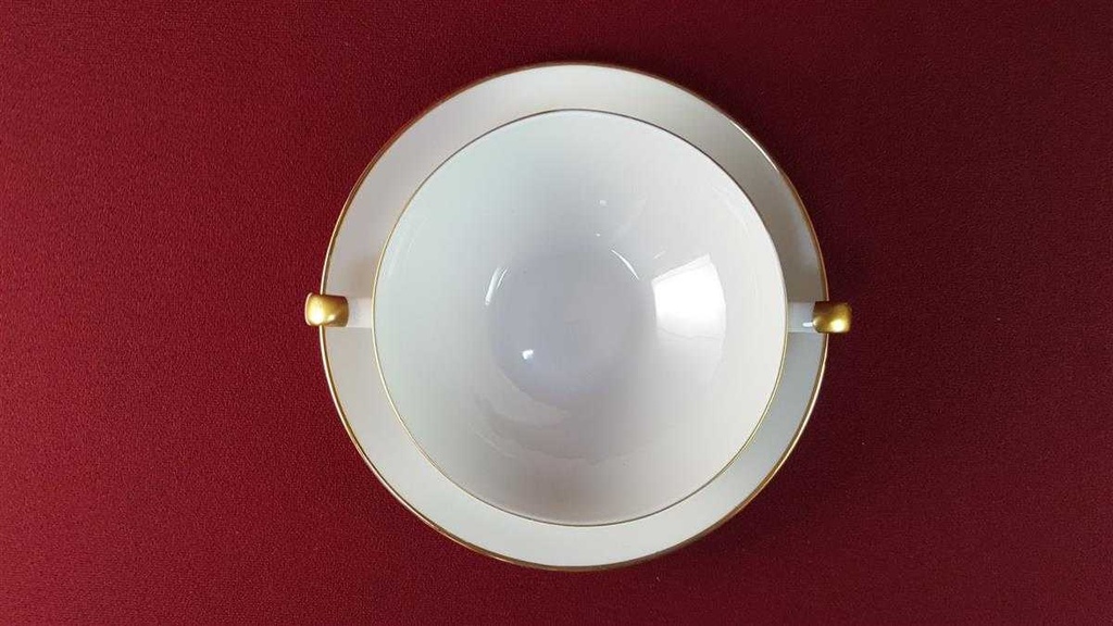 [45815939] Suppentasse mit Untertasse Suppenbecher Goldrand Thomas Porzellan Elfenbein gebraucht - sehr gut Bild 4