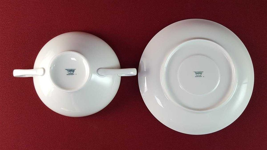 [45815939] Suppentasse mit Untertasse Suppenbecher Goldrand Thomas Porzellan Elfenbein gebraucht - sehr gut Bild 6