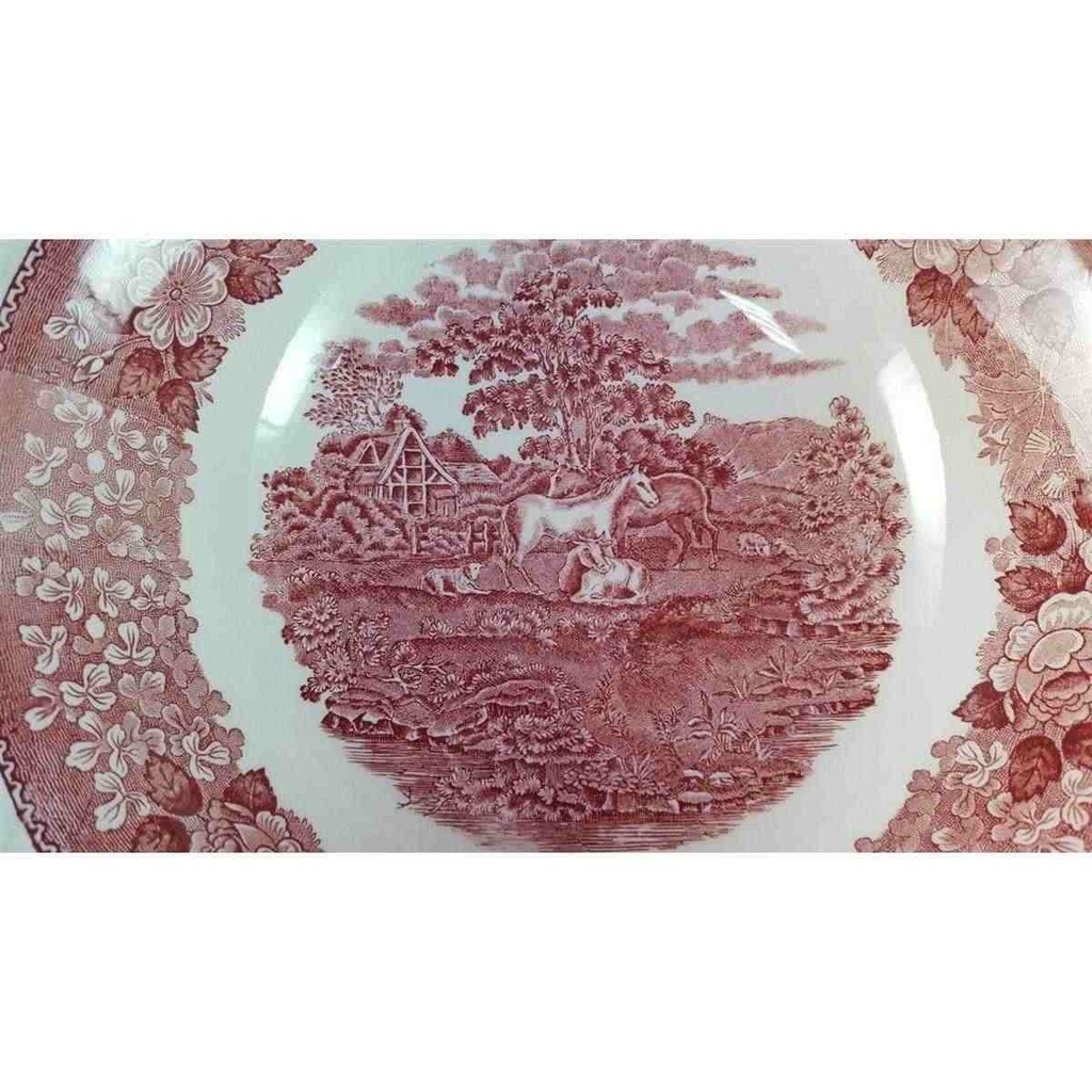 [45815942] Schüssel Servierschüssel 24,8 cm Adams English Scenic Rot gebraucht - gut Bild 3