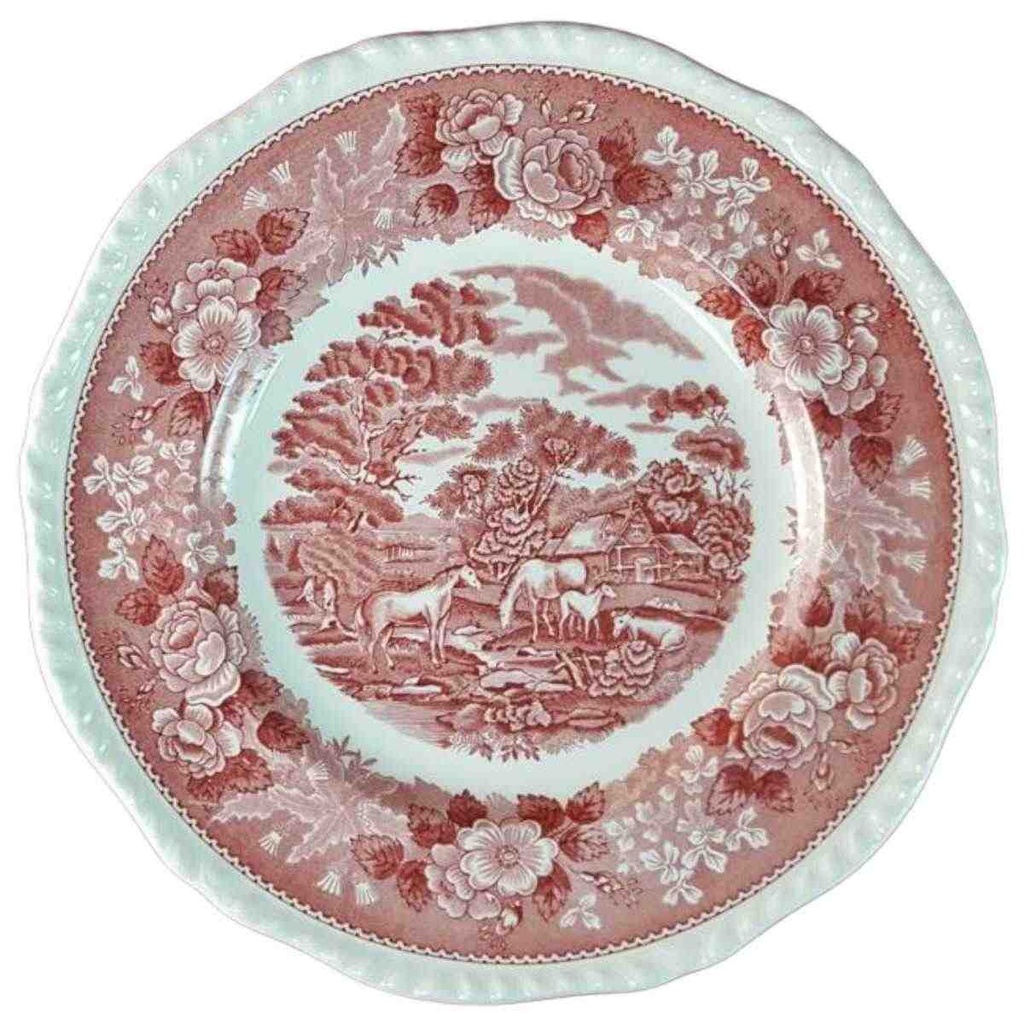[45815943] Speiseteller Essteller 26,5 cm Adams English Scenic Rot gebraucht - akzeptabel Bild 2