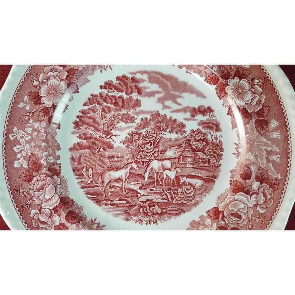 [45815943] Speiseteller Essteller 26,5 cm Adams English Scenic Rot gebraucht - akzeptabel Bild 3