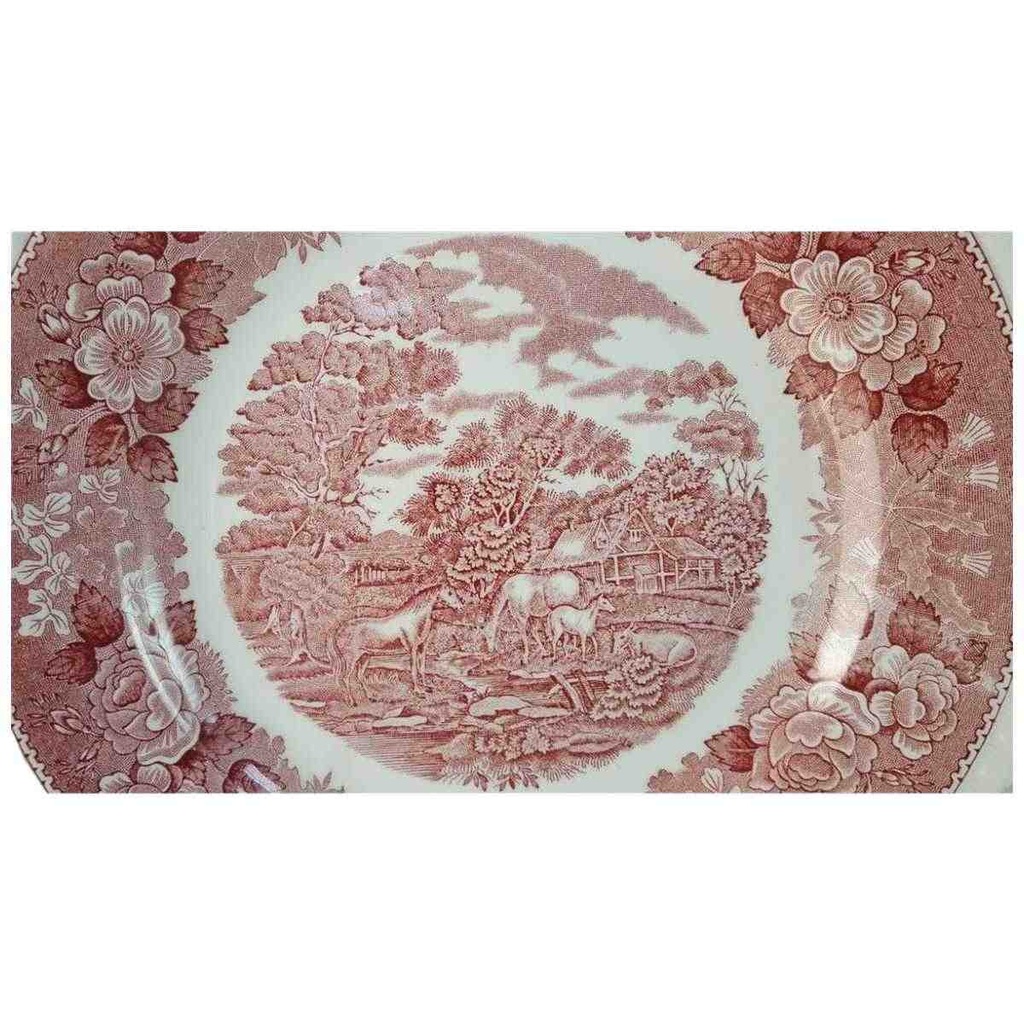 [45815945] Suppenteller 26 cm Adams English Scenic Rot gebraucht - gut Bild 2
