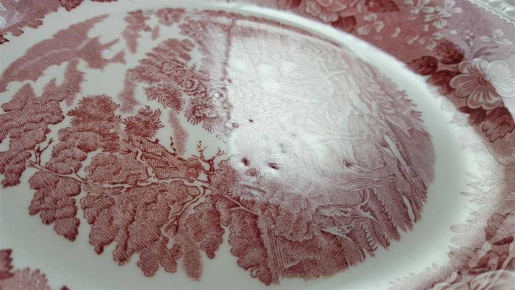 [45815945] Suppenteller 26 cm Adams English Scenic Rot gebraucht - gut Bild 5
