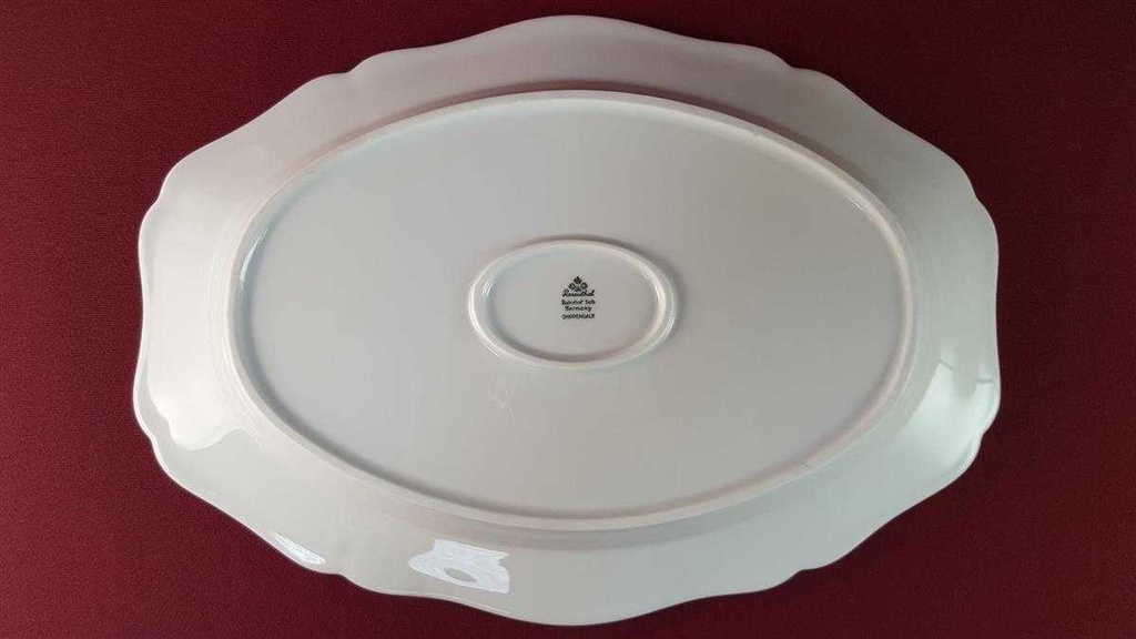 [45815958] Servierplatte Speiseplatte Fleischplatte Steakplatte 35x25 cm Rosenthal Chippendale Weiß gebraucht - gut Bild 6