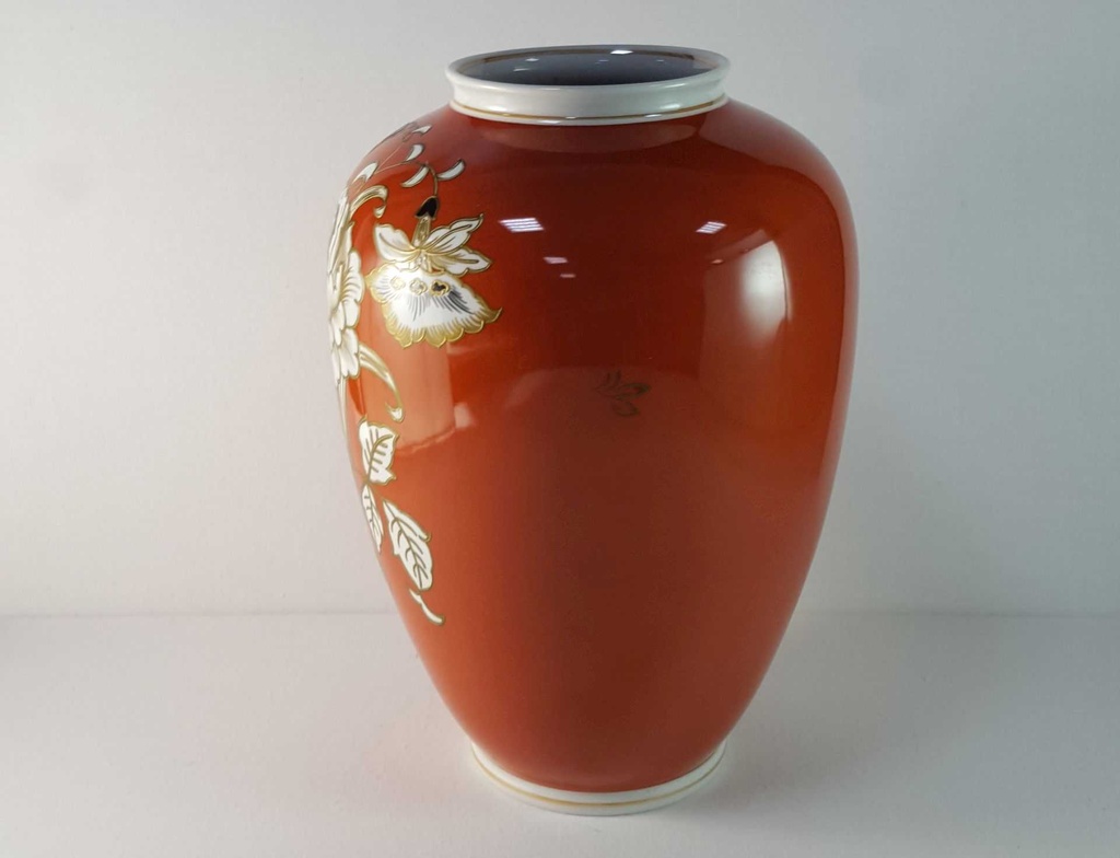 [45815972] Vase 28,3 cm Wallendorfer Porzellan ehem. VEB Blumen Weiß gebraucht - gut Bild 3