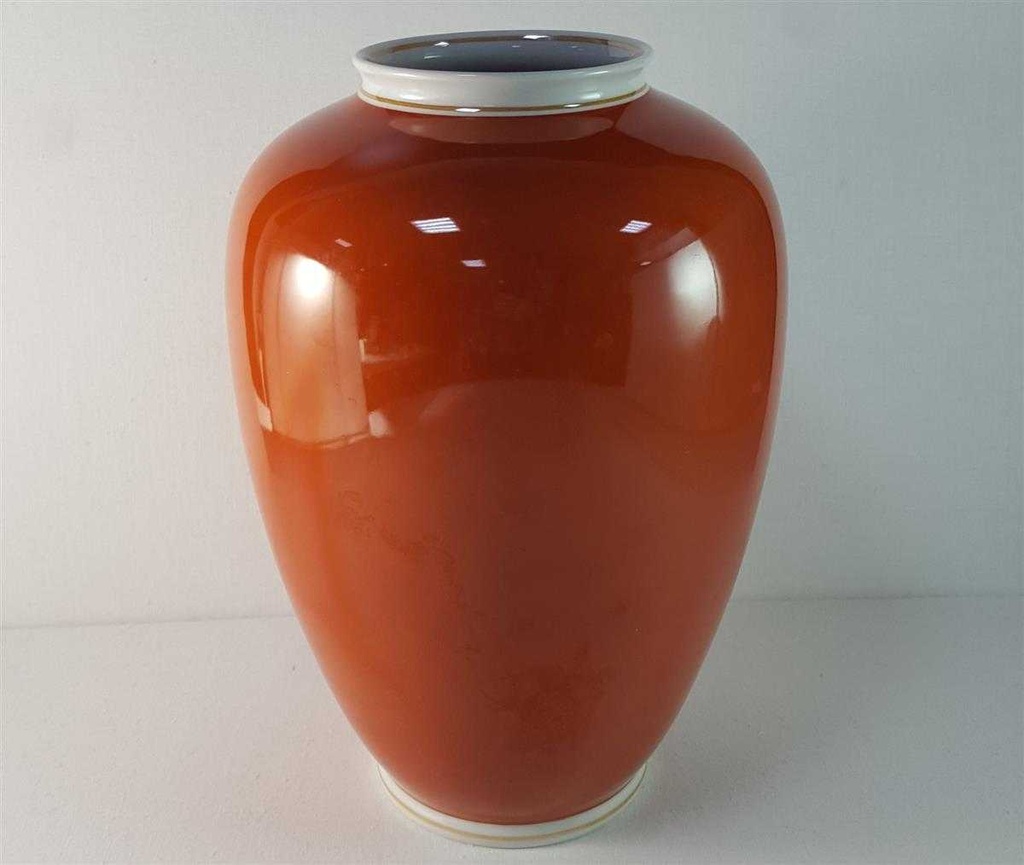 [45815972] Vase 28,3 cm Wallendorfer Porzellan ehem. VEB Blumen Weiß gebraucht - gut Bild 4