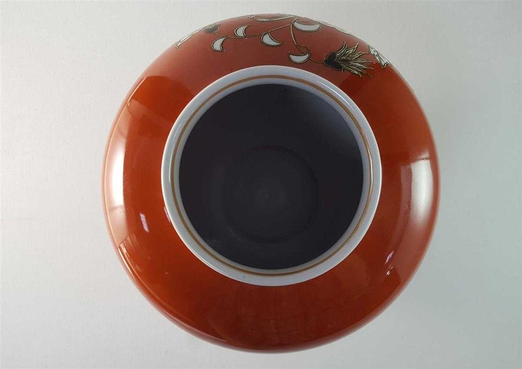 [45815972] Vase 28,3 cm Wallendorfer Porzellan ehem. VEB Blumen Weiß gebraucht - gut Bild 5