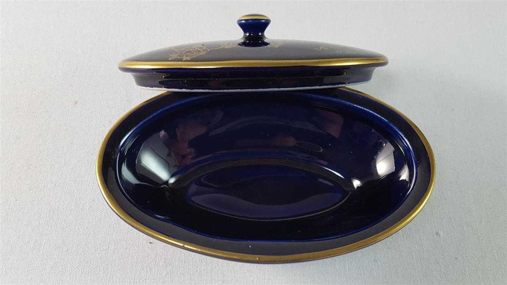 [45815981] Deckeldose Bonboniere Golddekor KHM Karlheinz Müller Bavaria Kobaltblau Blau gebraucht - sehr gut Bild 4
