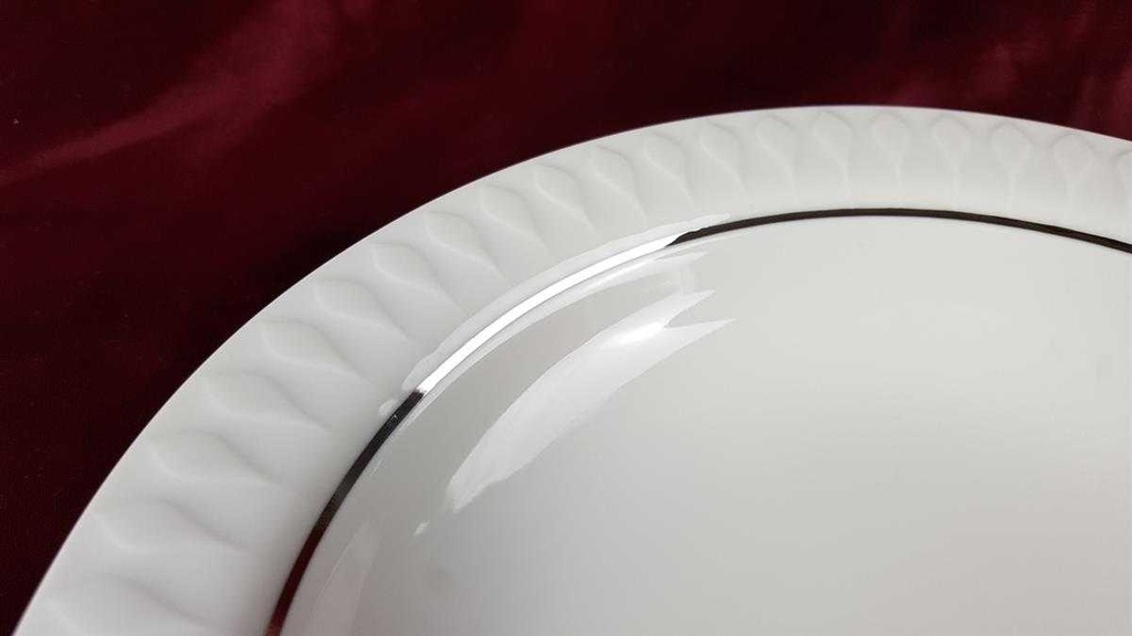 [4581599] Suppenteller 21,6 cm Thomas Porzellan Lanzette Platinrand Weiß gebraucht - sehr gut Bild 3