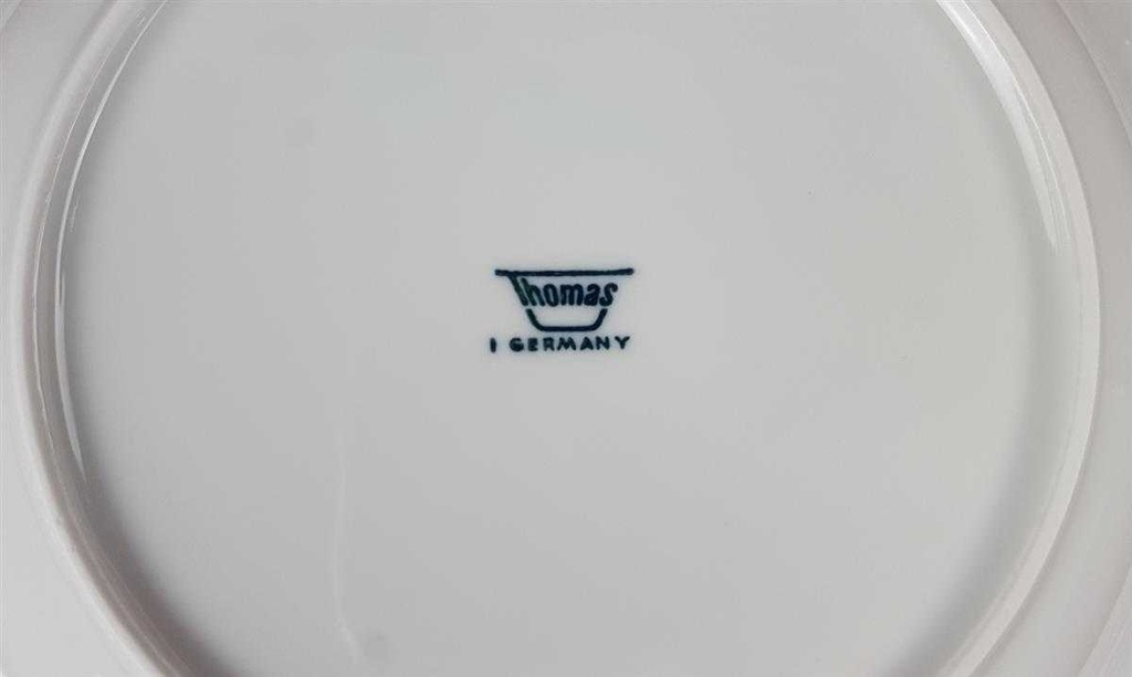 [4581599] Suppenteller 21,6 cm Thomas Porzellan Lanzette Platinrand Weiß gebraucht - sehr gut Bild 4