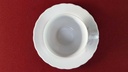 [45815997] Untertasse Kaffeetasse mit Tasse Graf von Henneberg rosa grau Blumendekor gerillt Blumen Weiß DDR gebraucht - sehr gut Bild 3