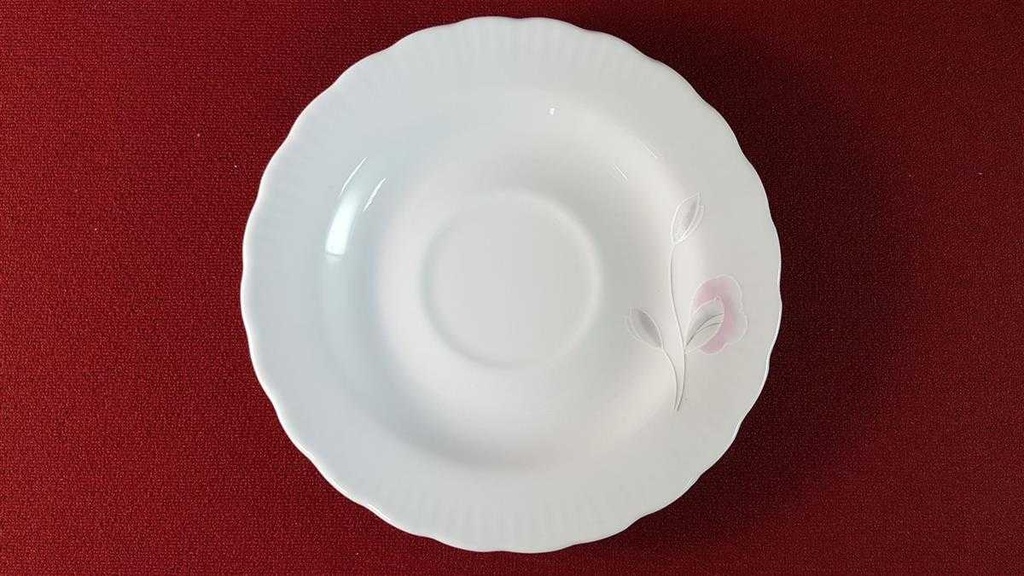 [45815997] Untertasse Kaffeetasse mit Tasse Graf von Henneberg rosa grau Blumendekor gerillt Blumen Weiß DDR gebraucht - sehr gut Bild 4