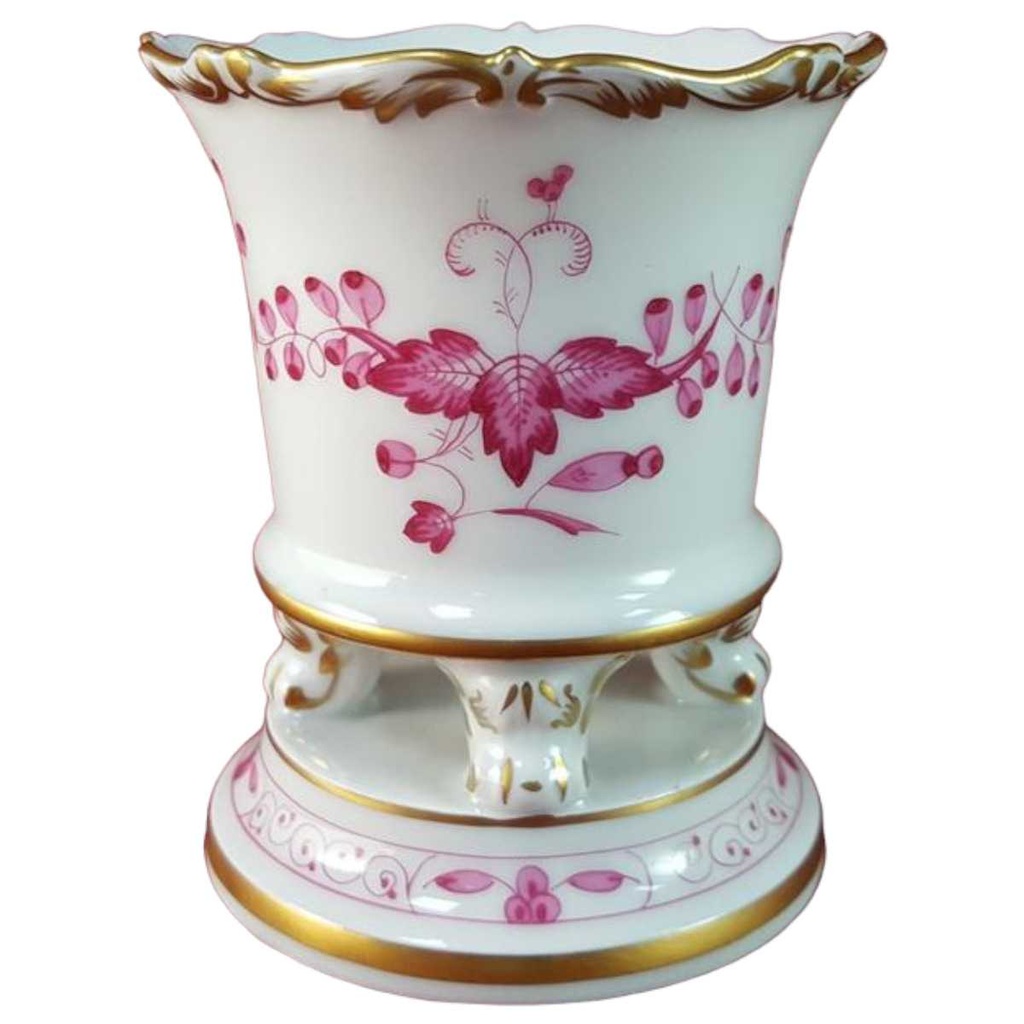[45816033] Tischvase Vase Dekorative 8,8 cm Meissen Neuer Ausschnitt Indische Malerei Purpur II. Wahl gebraucht - sehr gut Bild 2