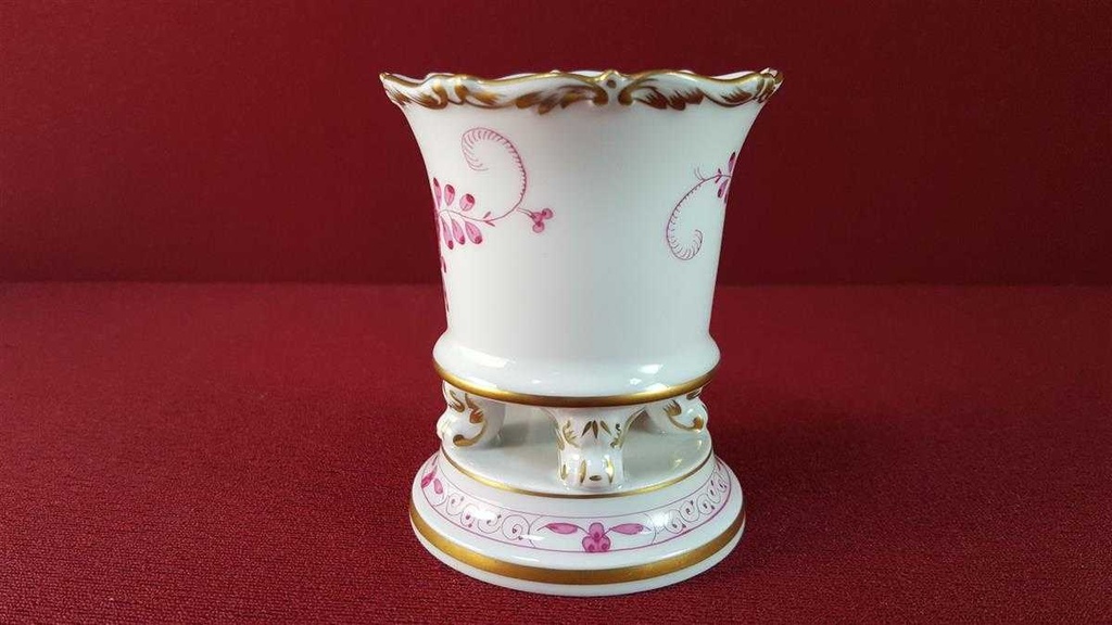 [45816033] Tischvase Vase Dekorative 8,8 cm Meissen Neuer Ausschnitt Indische Malerei Purpur II. Wahl gebraucht - sehr gut Bild 4