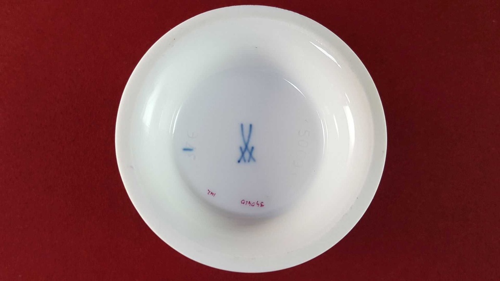 [45816033] Tischvase Vase Dekorative 8,8 cm Meissen Neuer Ausschnitt Indische Malerei Purpur II. Wahl gebraucht - sehr gut Bild 6