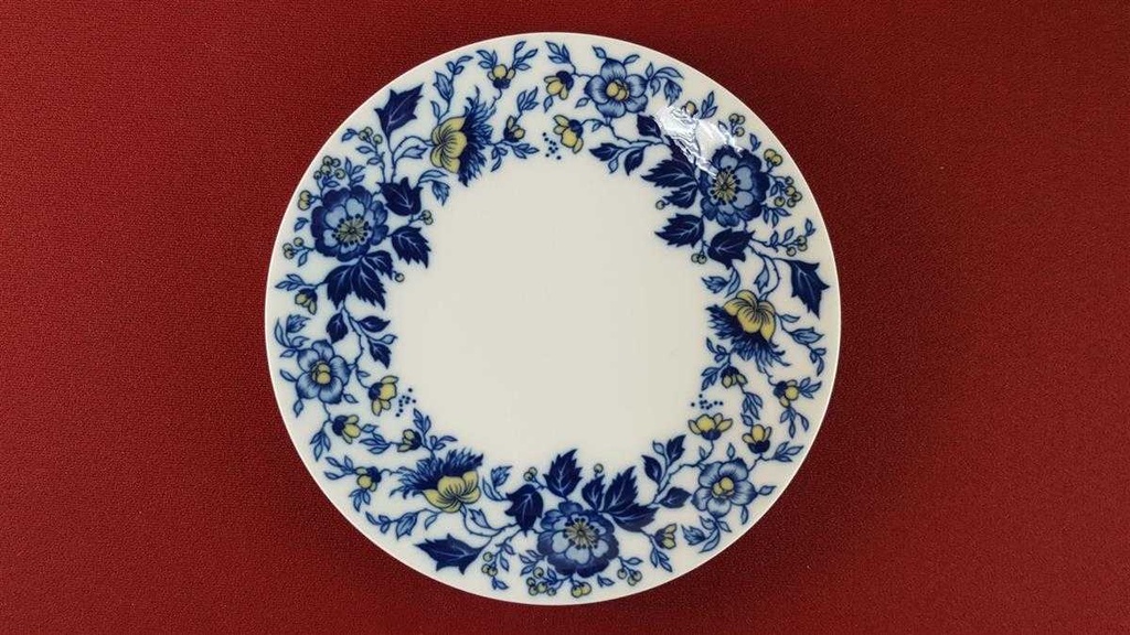 [45816081] Kuchenteller Dessertteller Frühstücksteller 19,4 cm Seltmann Weiden blau gelb Blumendekor Blumen gebraucht - gut Bild 3