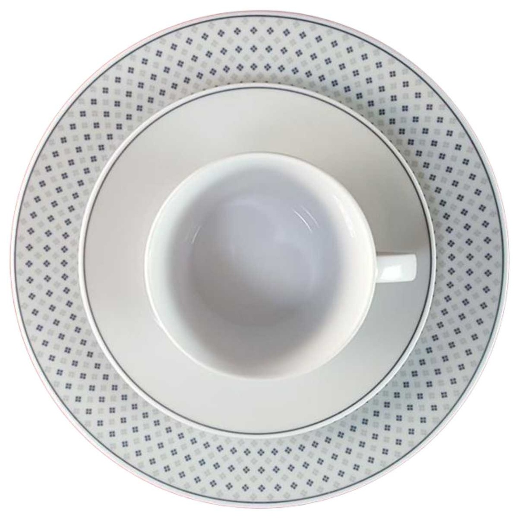 [45816097] Kaffeegedeck 3tlg TCM Tchibo blau grau Rautendekor gebraucht - sehr gut Bild 2