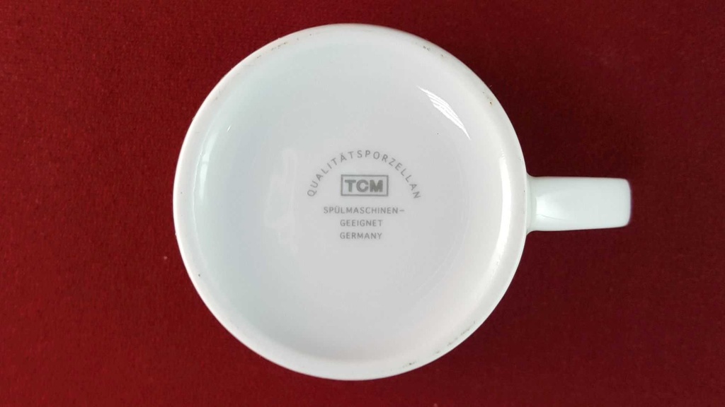 [45816099] Kaffeetasse Tasse TCM Tchibo blau grau Rautendekor gebraucht - gut Bild 3