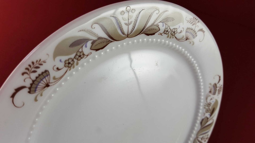 [45816109] Kuchenteller Dessertteller Frühstücksteller 19,4 cm Eschenbach Venedig Perlrand braunes florales Muster Braun gebraucht - akzeptabel Bild 3
