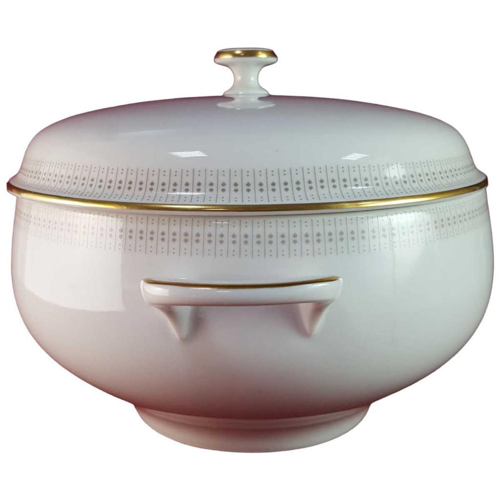 [45816124] Ragoutterrine Suppenterrine Suppenschüssel Servierschüssel Goldrand 1,3 L Tirschenreuth Dekor 5042 gebraucht - sehr gut Bild 2