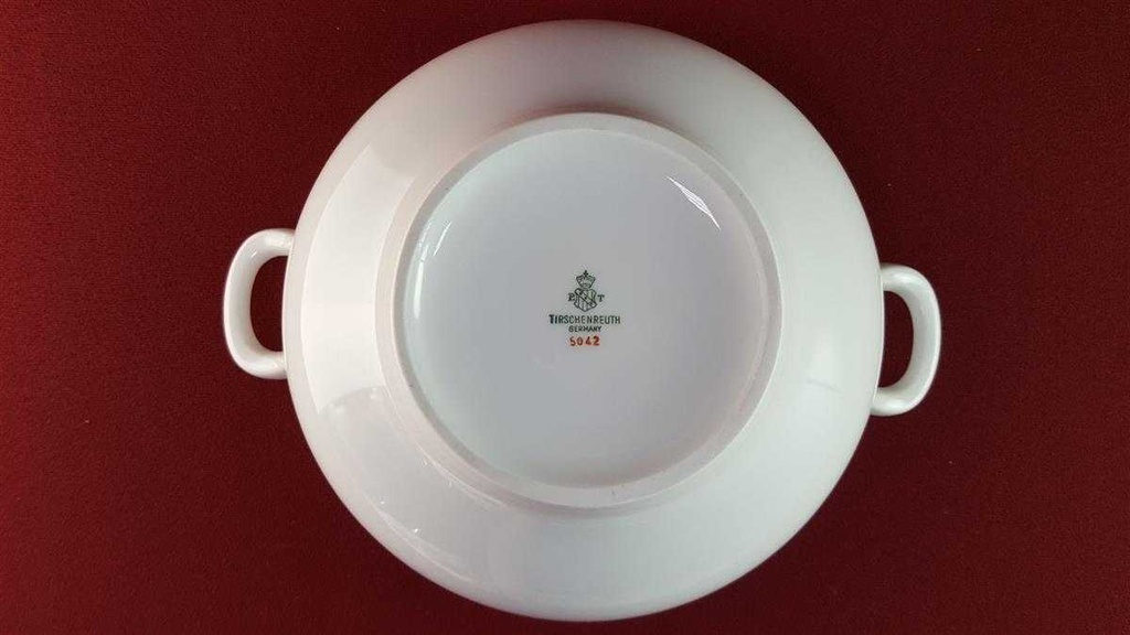 [45816124] Ragoutterrine Suppenterrine Suppenschüssel Servierschüssel Goldrand 1,3 L Tirschenreuth Dekor 5042 gebraucht - sehr gut Bild 5