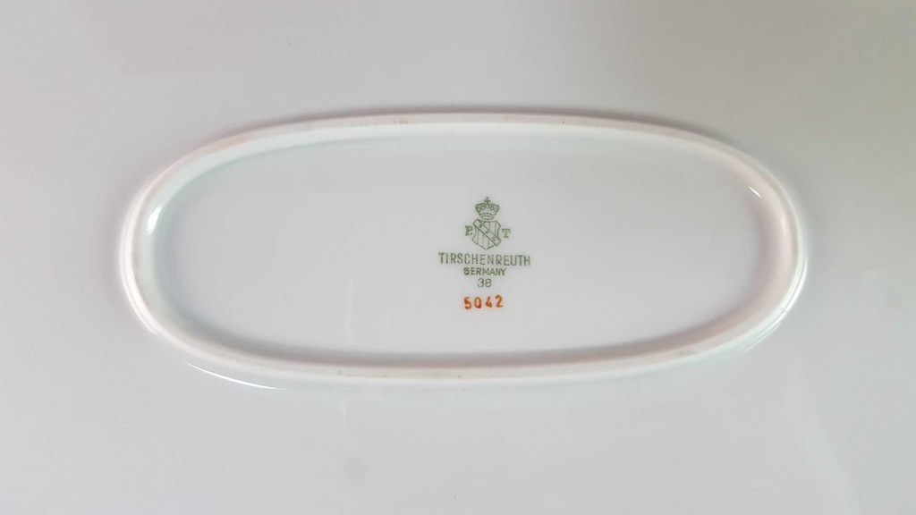 [45816126] Servierplatte Speiseplatte Fleischplatte Steakplatte Goldrand 38,5x27 cm Tirschenreuth Dekor 5042 gebraucht - gut Bild 5