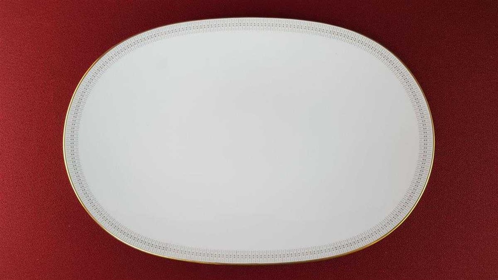 [45816127] Servierplatte Speiseplatte Fleischplatte Steakplatte Goldrand 32,5x22 cm Tirschenreuth Dekor 5042 gebraucht - sehr gut Bild 3